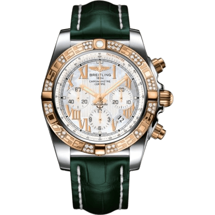 Breitling Chronomat 44 Stainless Steel / Rose Gold / Diamond / Pearl Roman / Croco CB0110AA.A693.748P