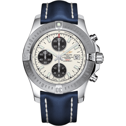 Breitling Colt Chronograph Automatic Stainless Steel / Stratus Silver / Calf / Folding A1338811/G804/112X/A20D.1