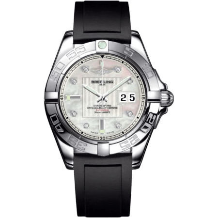 Breitling Galactic 41 Stainless Steel / Pearl Diamond / Rubber A49350L2.A702.132S