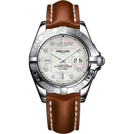 Breitling Galactic 41 Stainless Steel / Pearl Diamond / Calf A49350L2.A702.425X