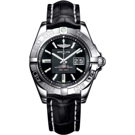 Breitling Galactic 41 Stainless Steel / Trophy Black / Croco A49350L2.BA07.728P