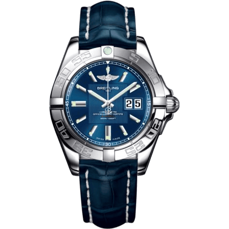 Breitling Galactic 41 Stainless Steel / Metallica Blue / Croco A49350L2.C806.718P