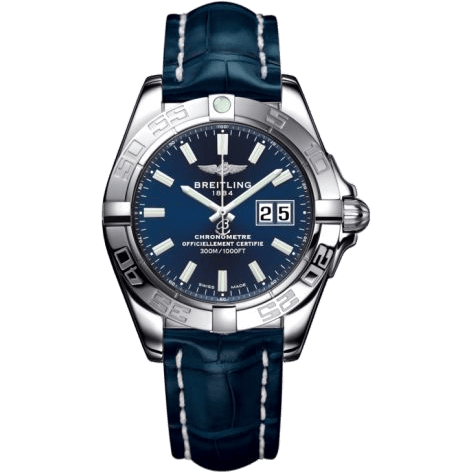 Breitling Galactic 41 Stainless Steel / Horizon Blue / Croco A49350L2.C929.718P