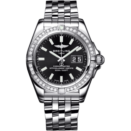 Breitling Galactic 41 Stainless Steel / Diamond / Onyx Black / Bracelet A49350LA.BE58.366A