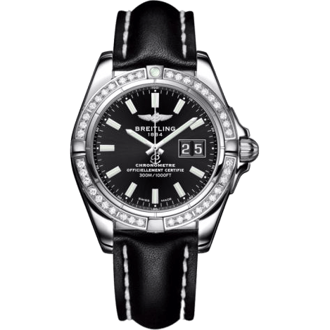 Breitling Galactic 41 Stainless Steel / Diamond / Onyx Black / Calf A49350LA.BE58.428X