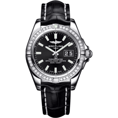 Breitling Galactic 41 Stainless Steel / Diamond / Onyx Black / Croco A49350LA.BE58.728P