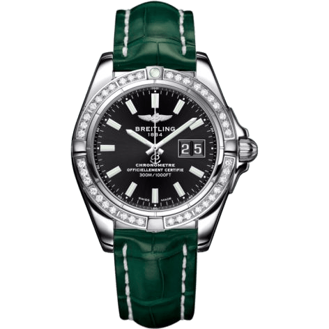 Breitling Galactic 41 Stainless Steel / Diamond / Onyx Black / Croco A49350LA.BE58.771P