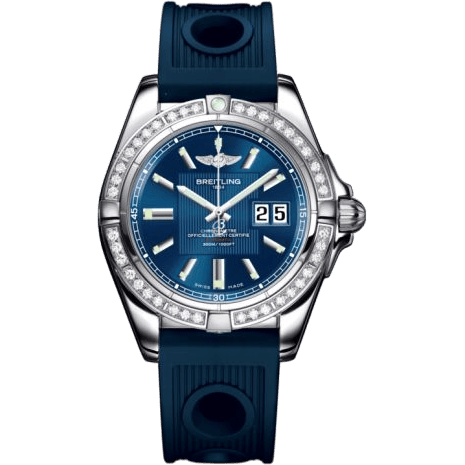 Breitling Galactic 41 Stainless Steel / Diamond / Metallica Blue / Rubber A49350LA.C806.203S