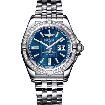 Breitling Galactic 41 Stainless Steel / Diamond / Metallica Blue / Bracelet A49350LA.C806.366A