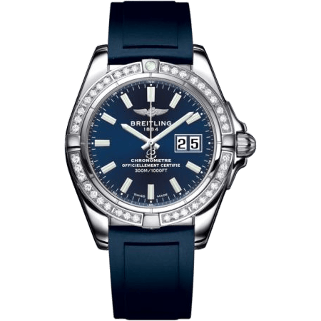 Breitling Galactic 41 Stainless Steel / Diamond / Horizon Blue / Rubber A49350LA.C929.138S