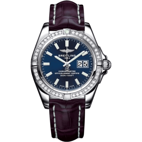 Breitling Galactic 41 Stainless Steel / Diamond / Horizon Blue / Croco A49350LA.C929.720P