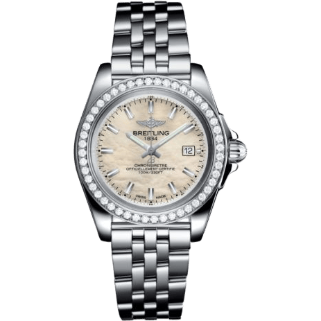 Breitling Galactic 32 Sleek Edition Stainless Steel / Diamond / Pearl / Bracelet A7133053/A800/792A