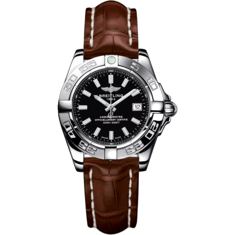 Breitling Galactic 32 Stainless Steel / Onyx Black / Croco A71356L2.BE76.778P