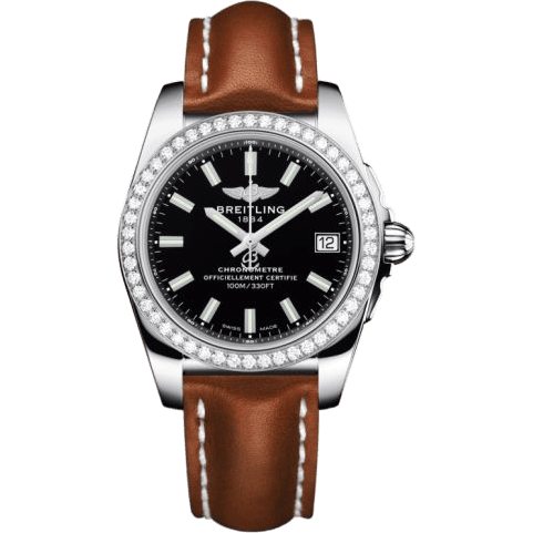 Breitling Galactic 36 Stainless Steel / Diamond / Trophy Black / Calf A7433053.BE08.412X