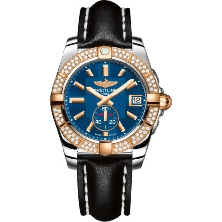 Breitling Galactic 36 Automatic Stainless Steel / Rose Gold / Diamond / Gun Blue / Calf C3733053.C831.414X