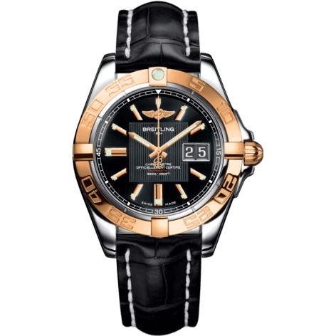 Breitling Galactic 41 Stainless Steel / Rose Gold / Trophy Black / Croco C49350L2.BA09.728P
