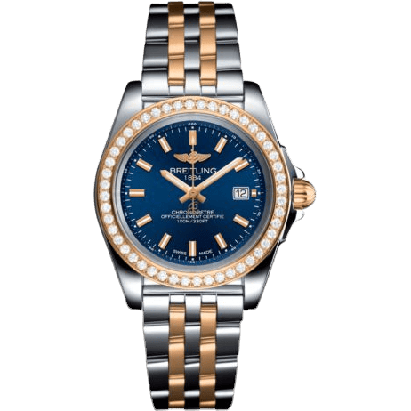 Breitling Galactic 32 Sleek Edition Stainless Steel / Rose Gold / Diamond / Horizon Blue / Bracelet C7133053/C952/792C