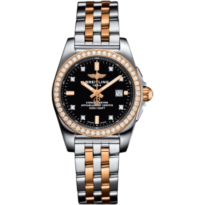 Breitling Galactic 29 Stainless Steel / Rose Gold / Diamond / Trophy Black Diamond / Bracelet C72348531B1C1