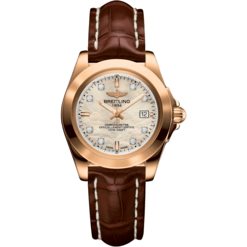 Breitling Galactic 32 Sleek Edition Rose Gold / Pearl Diamond / Croco H7133012.A803.778P
