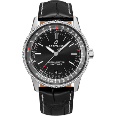 Navitimer 1 38 Automatic Stainless Steel / Black / Croco / Folding