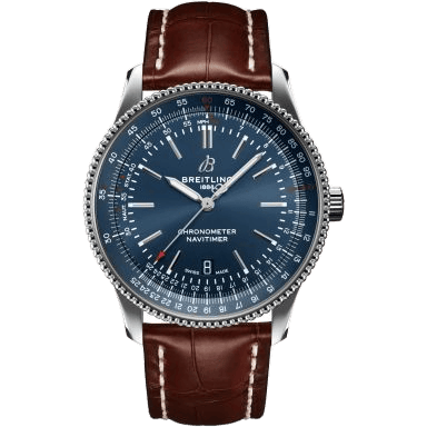 Breitling Navitimer Automatic 41 Automatic Stainless Steel / Blue / Croco / Pin A17326161C1P1