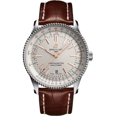 Breitling Navitimer Automatic 41 Automatic Stainless Steel / Silver / Croco / Folding A17326211G1P2