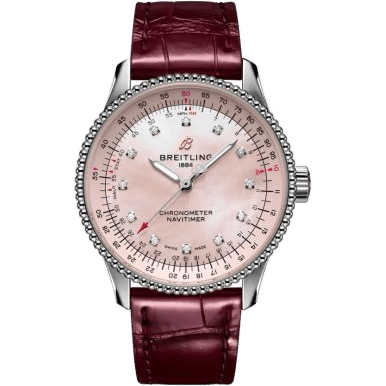Navitimer 1 35 Automatic Stainless Steel / Pink MOP / eComm / Croco