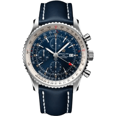 Breitling Navitimer 1 Chronograph GMT Stainless Steel / Blue / Calf / Pin A24322121C2X1