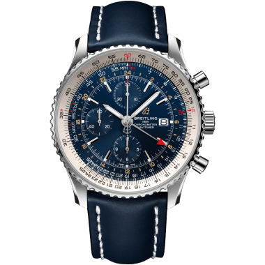 Navitimer 1 Chronograph GMT Stainless Steel / Blue / Calf / Folding