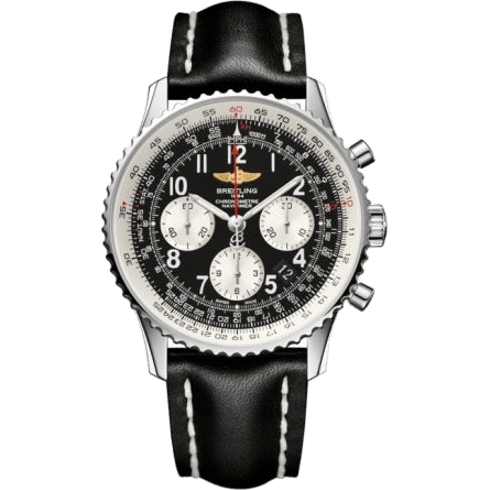 Navitimer 01 43 Stainless Steel / Black Arabic / Calf / Pin