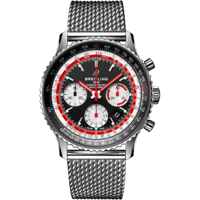 Navitimer 1 B01 Chronograph 43 Stainless Steel / Airline Editions SwissAir / Mesh