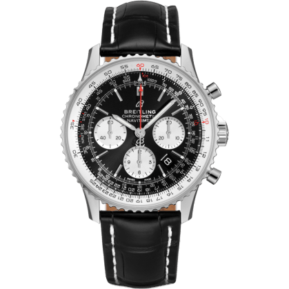 Breitling Navitimer 1 B01 Chronograph 43 Stainless Steel / Black / Croco / Folding AB0121211B1P2