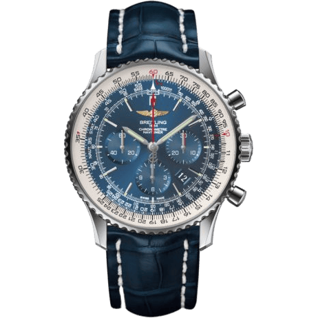 Navitimer 01 46 Stainless Steel / Aurora Blue / Croco / Pn