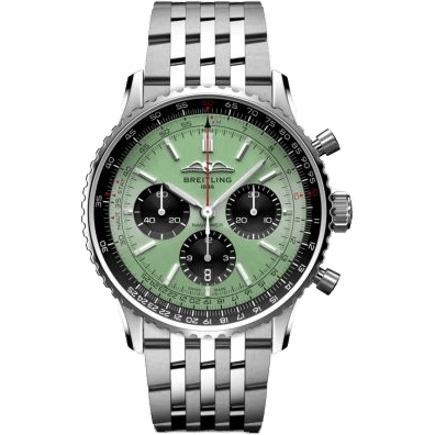 Breitling Navitimer B01 Chronograph 43 Stainless Steel / Mint Green / Bracelet AB0138241L1A1