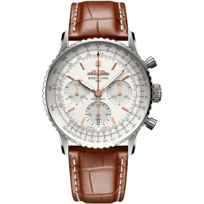 Breitling Navitimer B01 Chronograph 41 Stainless Steel / Silver / Alligator - Folding AB0139211G1P1