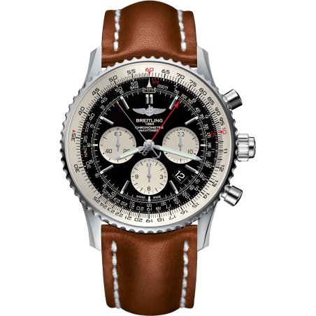 Navitimer Rattrapante Stainless Steel / Black / Calf / Folding