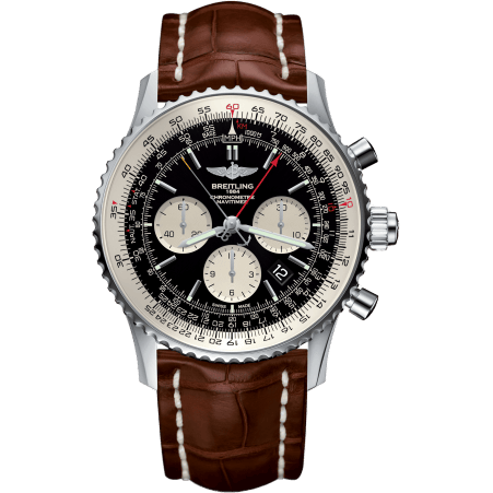 Navitimer Rattrapante Stainless Steel / Black / Croco / Pin