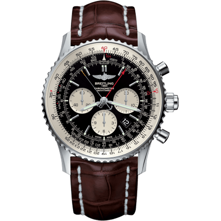 Navitimer Rattrapante Stainless Steel / Black / Croco / Pin