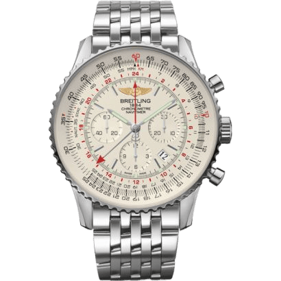 Breitling Navitimer GMT Stainless Steel / Silver / Bracelet AB044121/G783/443A