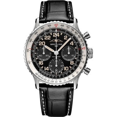 Navitimer B02 Chronograph 41 Cosmonaute Stainless Steel - Platinum / Black / Alligator - Folding