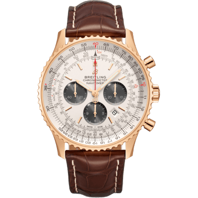Breitling Navitimer 1 B01 Chronograph 46 Red Gold / Silver / Croco / Pin RB0127121G1P1