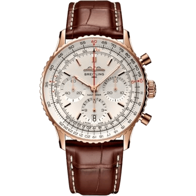 Navitimer B01 Chronograph 41 Red Gold / Silver / Alligator - Folding