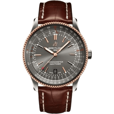 Breitling Navitimer Automatic 41 Automatic Stainless Steel / Rose Gold / Grey / Croco - Folding U17326121M1P2
