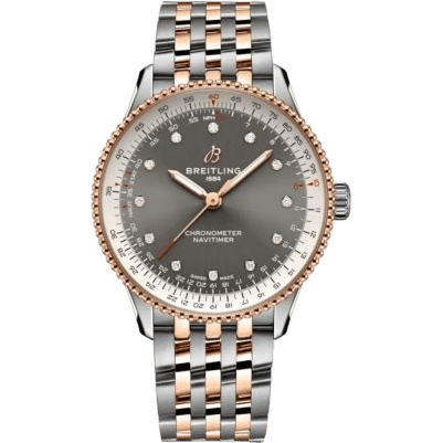 Breitling Navitimer Automatic 36 Stainless Steel - Red Gold / Grey / Bracelet U173271A1B1U1