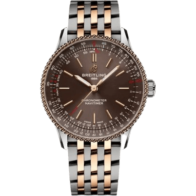 Breitling Navitimer Automatic 36 Stainless Steel - Red Gold / Brown / Bracelet U173273A1Q1U1