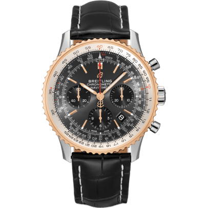 Breitling Navitimer 1 B01 Chronograph 43 Stainless Steel / Red Gold / Grey / Croco / Folding UB0121211F1P2