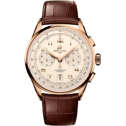 Premier B01 Chronograph 42 Red Gold / Cream / Alligator - Matte
