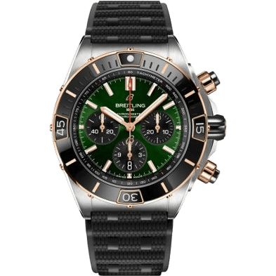 Super Chronomat B01 44 Stainless Steel - Red Gold / Green / Rubber Rouleaux