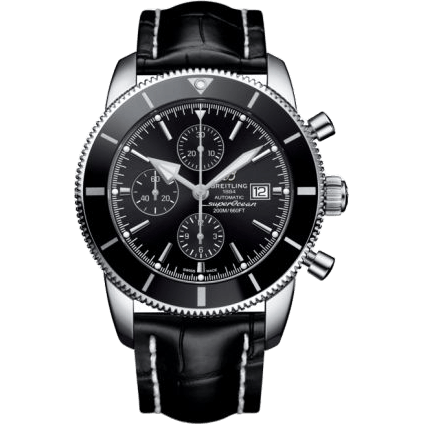Breitling Superocean Heritage II 46 Chronograph Stainless Steel / Black / Black / Croco / Pin A1331212/BF78/760P/A20BA.1