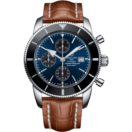 Breitling Superocean Heritage II 46 Chronograph Stainless Steel / Black / Blue / Croco / Folding A1331212/C968/755P/A20D.1